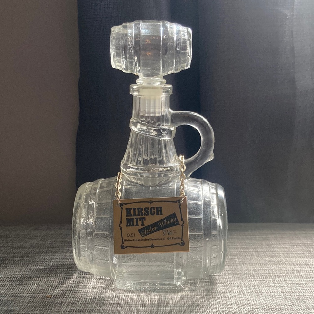 Vintage, Glass Barrel, KIRSCH MIT , Scotch Whiskey Barrel